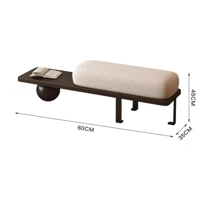 Banc d'entrée Art Déco moderne avec rembourrage Bouclé