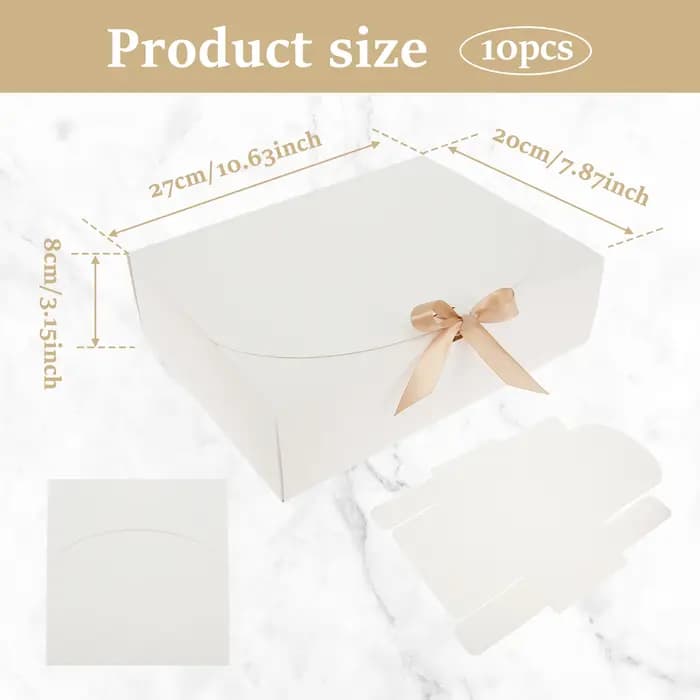Coffrets cadeaux avec couvercles et ruban en papier