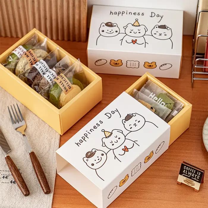 Dessin animé flocon de neige croustillant scones boîte d'emballage tiroir bonbons Biscuit Cookie cadeau