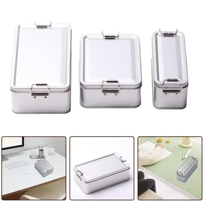 Metal Rectangular Iron Box Old-fashioned with Lid Cake Packaging Box Durable Storage Box Candy Box