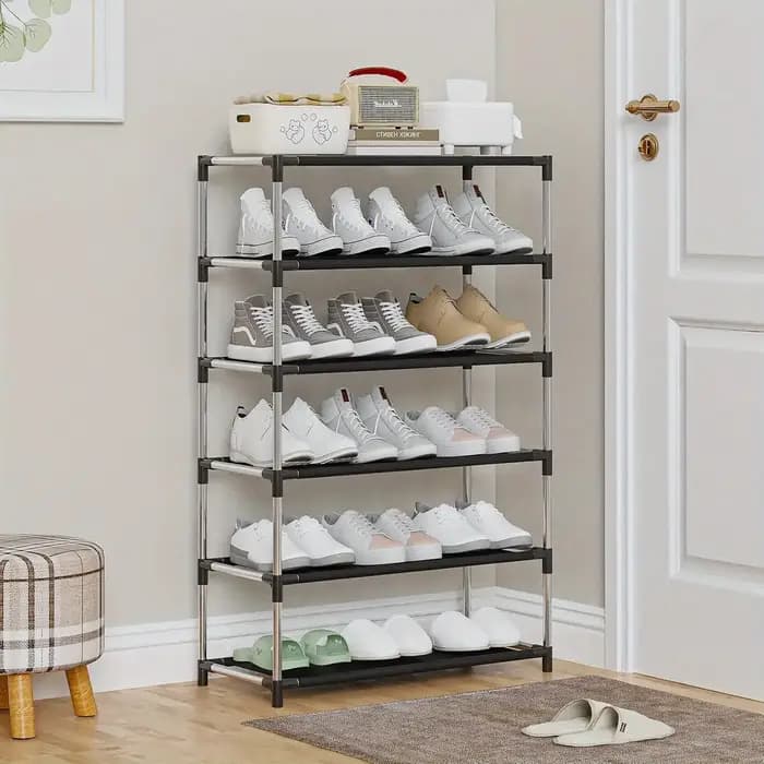 Étagère à chaussures multi-niveaux, organisateur de rangement imperméable, design peu encombrant, adapté à la maison, au bureau, à l'entrée, au dortoir, au couloir, au placard