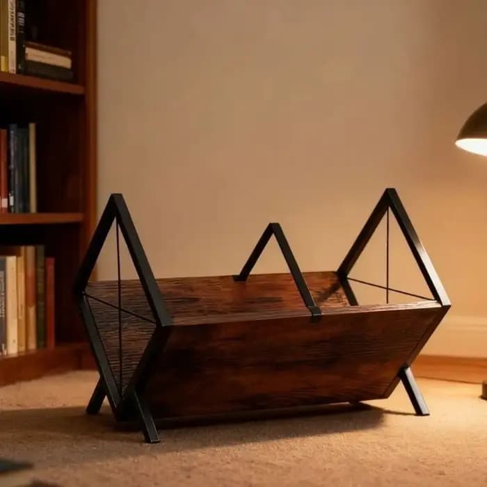 Structure de rangement pour disques vinyles en fer forgé robuste