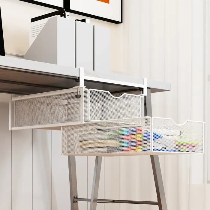 Boîte de rangement invisible de type tiroir pour bureau