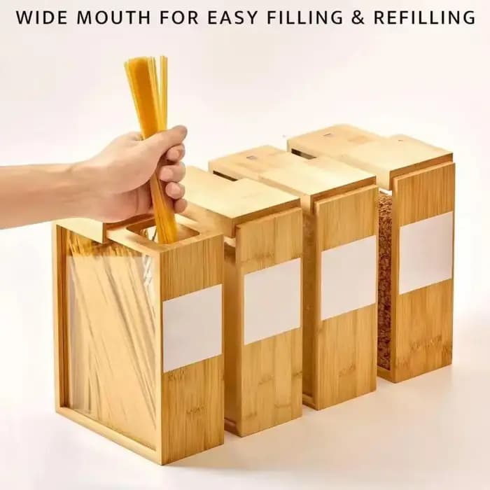 Boîte de rangement en bois avec fenêtre transparente