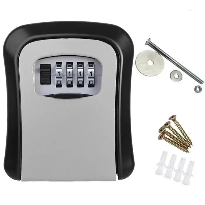 Boîte à clés murale avec serrure à code à 4 chiffres, sans clé, pour la maison, le bureau, coffre-fo