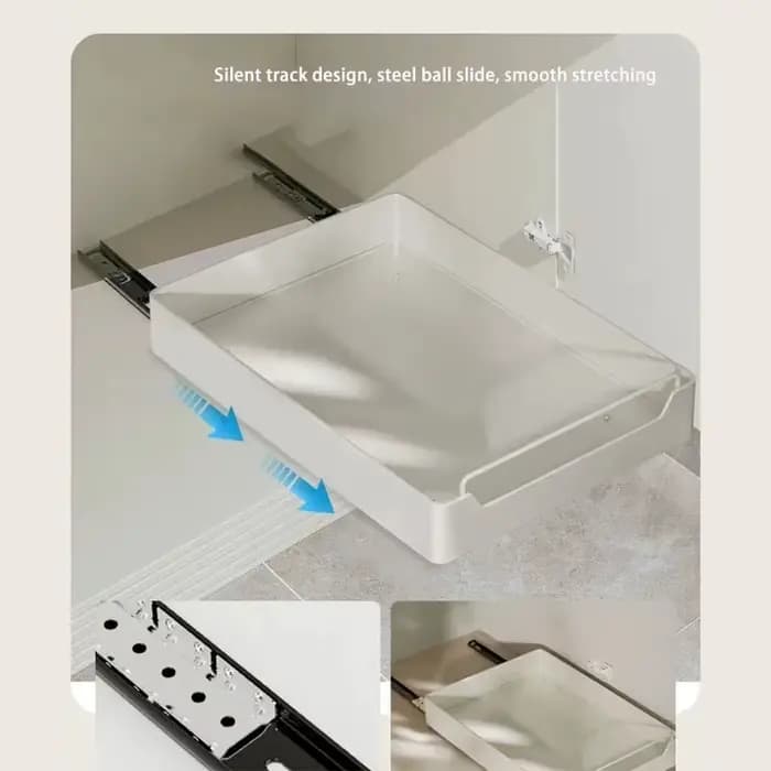 Nouveau support de rangement de cuisine avec Rails coulissants, Type tiroir de cuisine coulissant, p