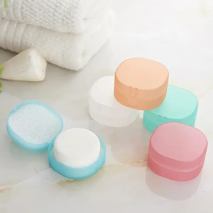 1 pièces créatif PP rond voyage boîte à savon salle de bain