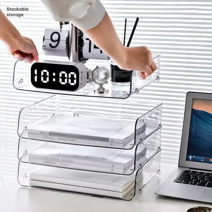 Boîte de rangement empilable pour fichier de bureau