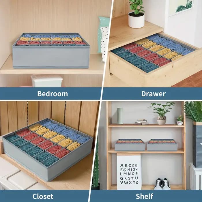 Boîte de rangement en tissu avec 24 compartiments