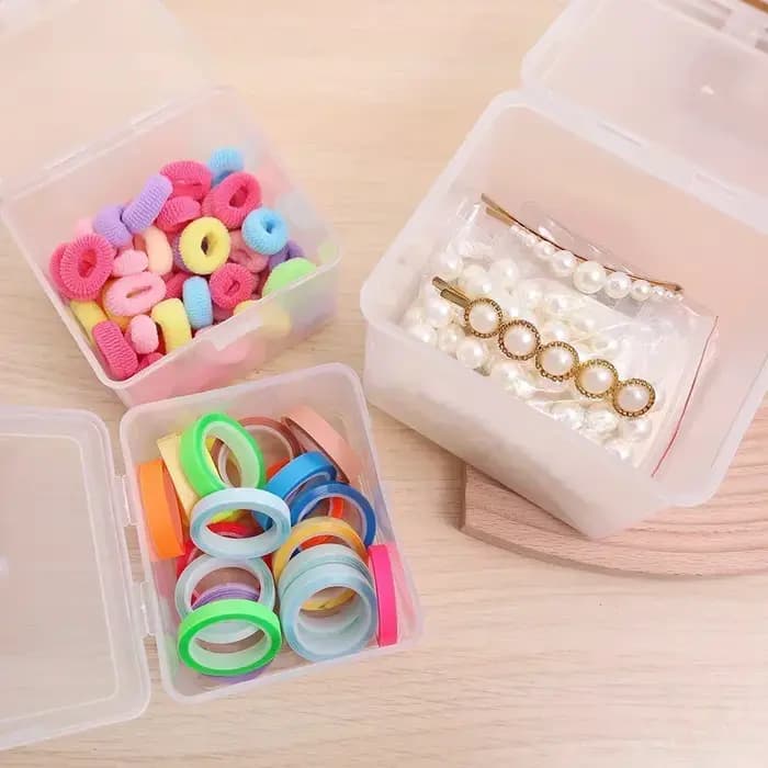 Boîte de rangement transparente avec couvercle pour bijoux