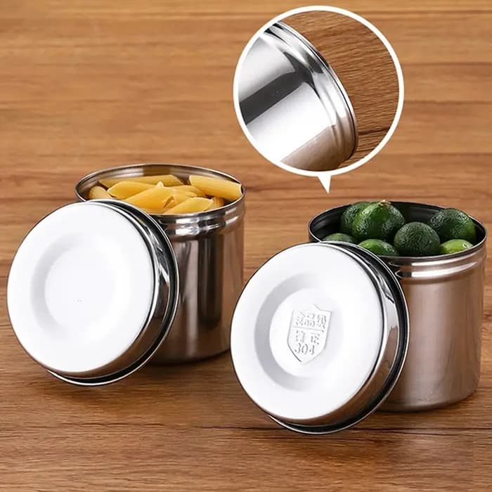 Conteneur cantine maison organisateur bouteille pot articles divers boîte de rangement 201 réservoir de stockage des aliments en acier inoxydable avec couvercle scellé thé