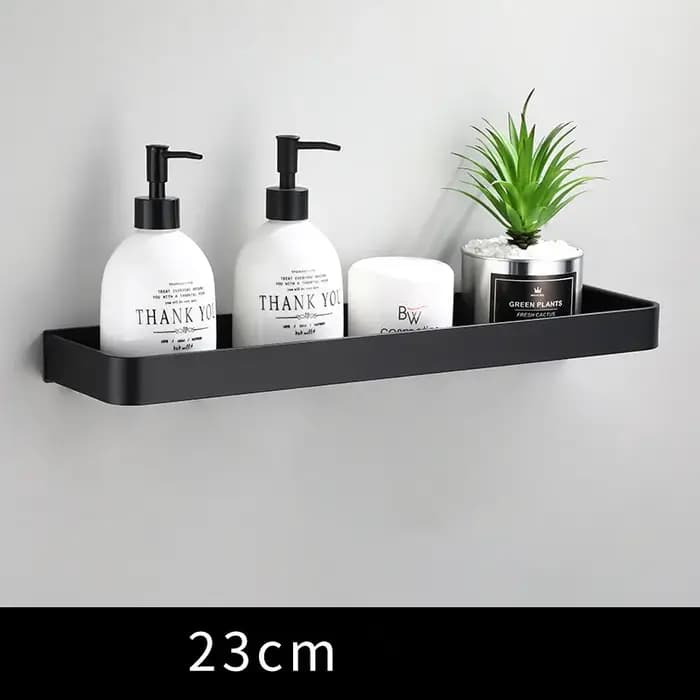 Étagère murale de salle de bain en aluminium noir, peut se fixer dans un angle, idéal pour la douche