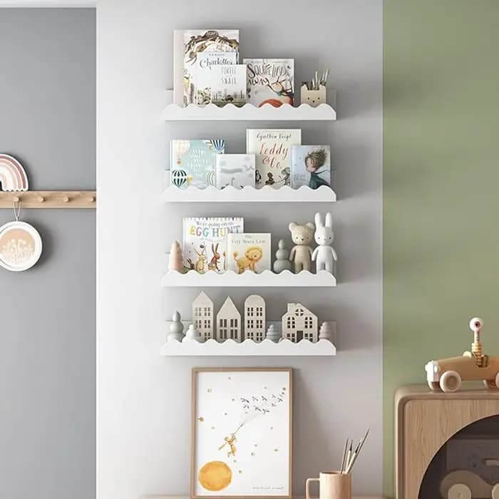 Étagère murale Boho, étagère flottante en bois pour chambre d'enfants