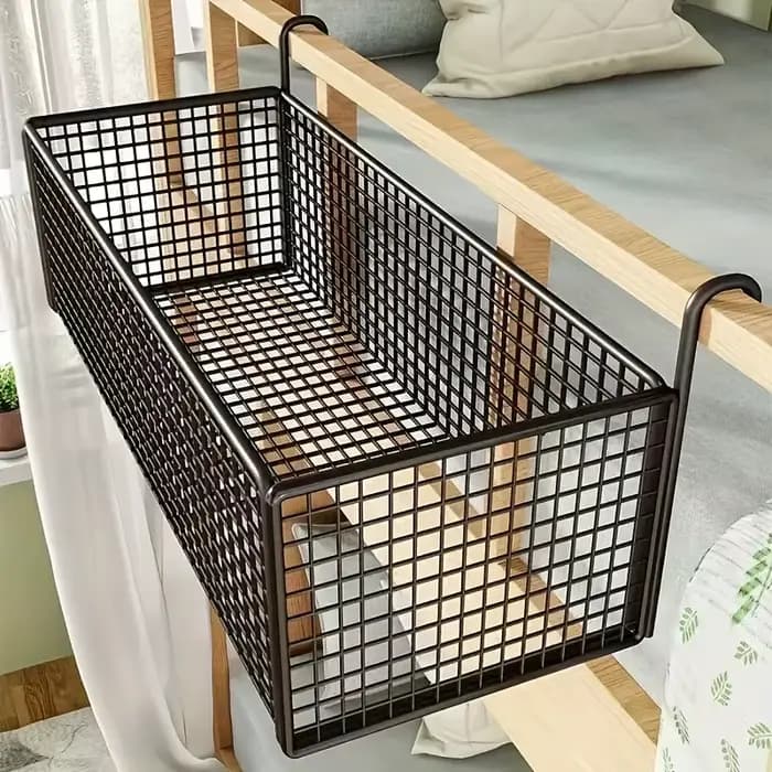1 pièce de panier de rangement de chevet en fer