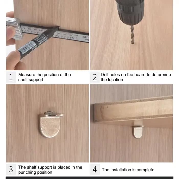 Goujons de Support d'étagère en forme de L de 5mm