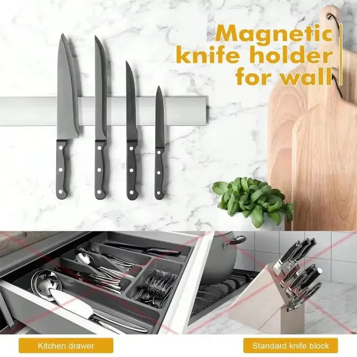 Leeseph Porte-couteau magnétique pour mur