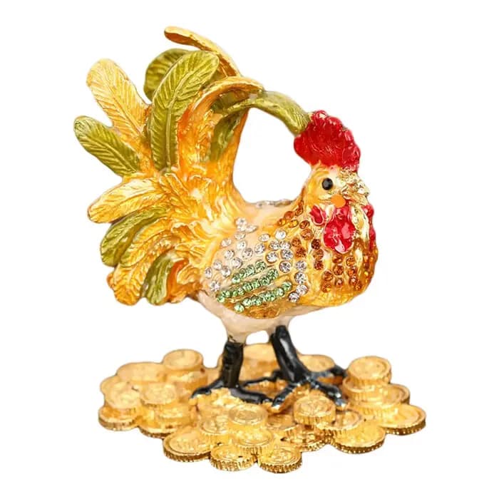 Boîte à bijoux en forme de poulet pour colliers, bagues, boucles d'oreilles, broches et bracelets