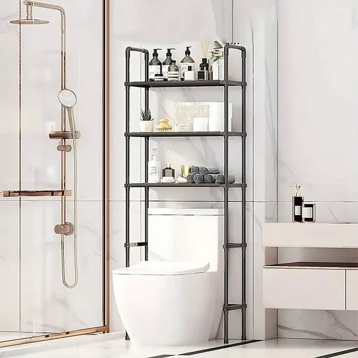 Support de rangement pour salle de bain, étagère de toilette multicouche, gain de place, organisateu