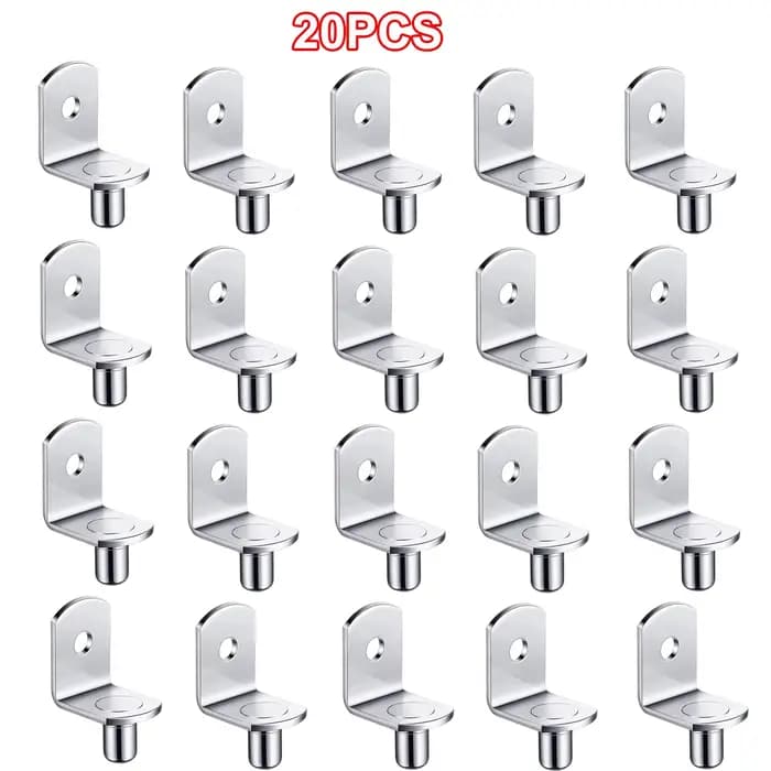 Supports d'étagère, 20 pièces, goujons de Support, chevilles de 5mm, broches métalliques, séparateur