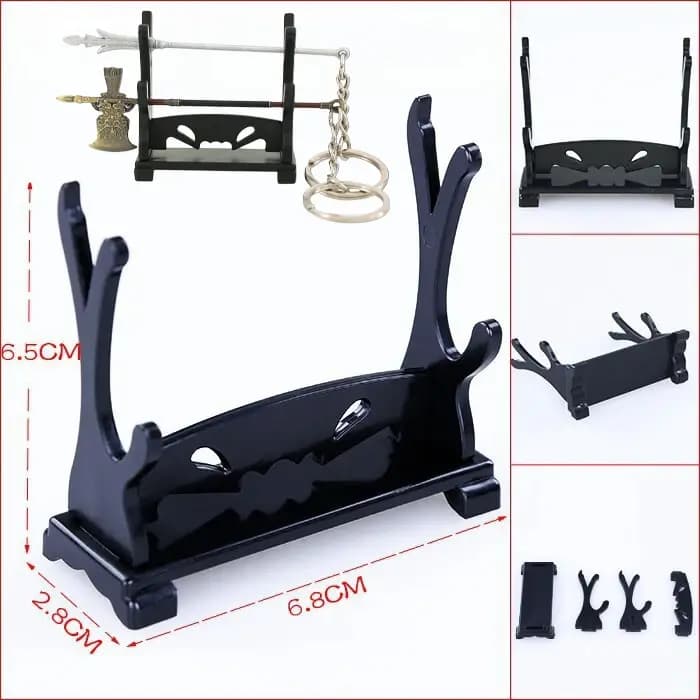 Étagère à 3 Niveaux en Bois pour Épée de Katana, Support T1, Présentoir de Sol Japonais, Support de