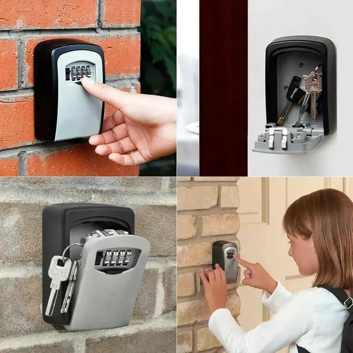 Boîte à clés murale avec serrure à code à 4 chiffres