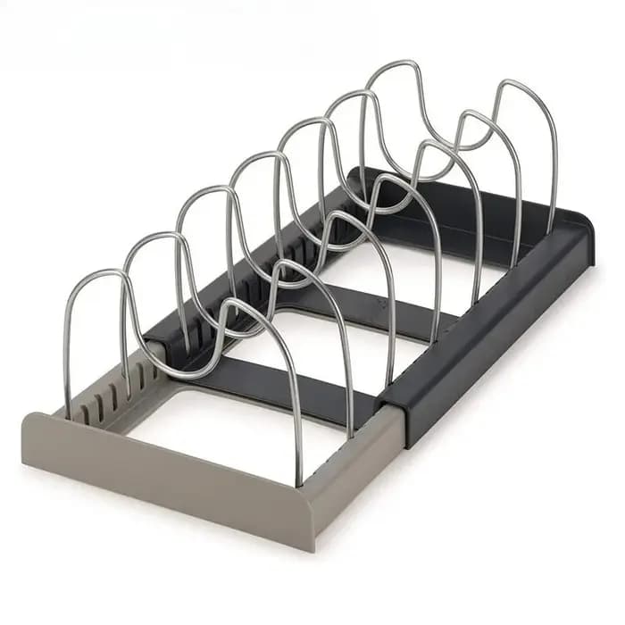 Étagère rétractable à 7 compartiments pour casseroles, organisateur de placard peu encombrant pour u