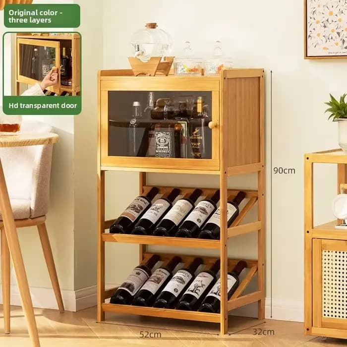Étagère à vin, petite armoire à vin domestique, support de présentation de vin, présentoir de bar, décoratif en bois massif, à poser contre le mur