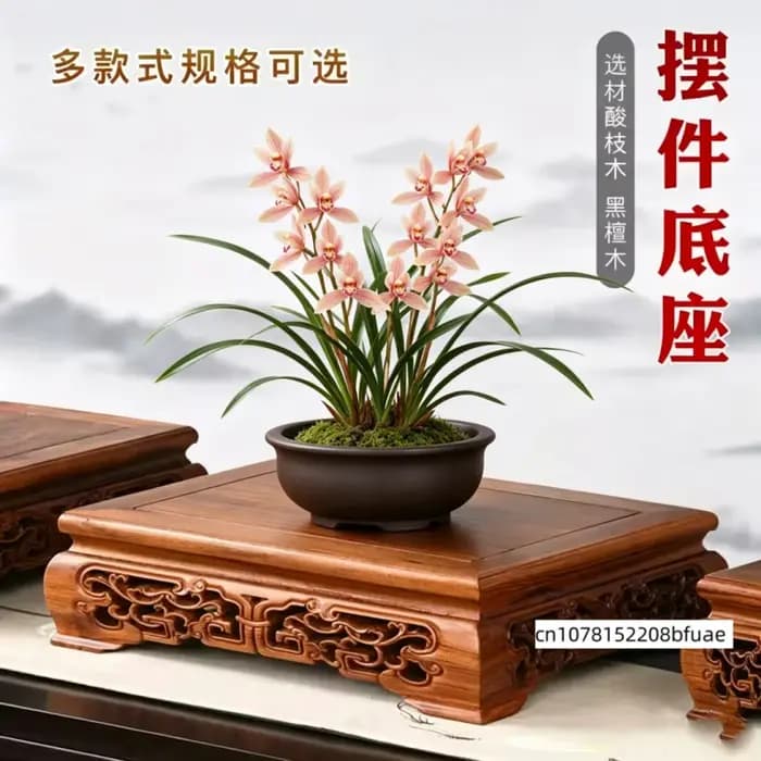 Support de plantes en bois massif, décoration Zen d'intérieur, porte-pot de fleurs, présentoir artisanal à plusieurs niveaux pour vase, service à thé, étagère de décoration pour la maison