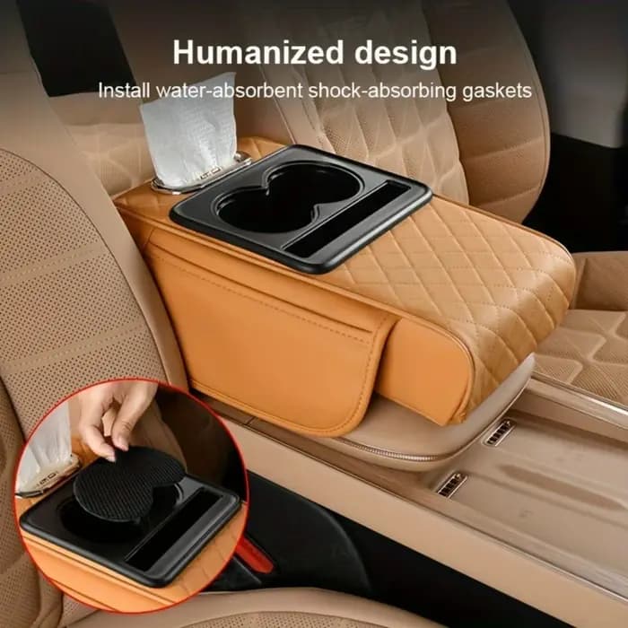 Tapis de console centrale de voiture avec boîte de rangement intégrée