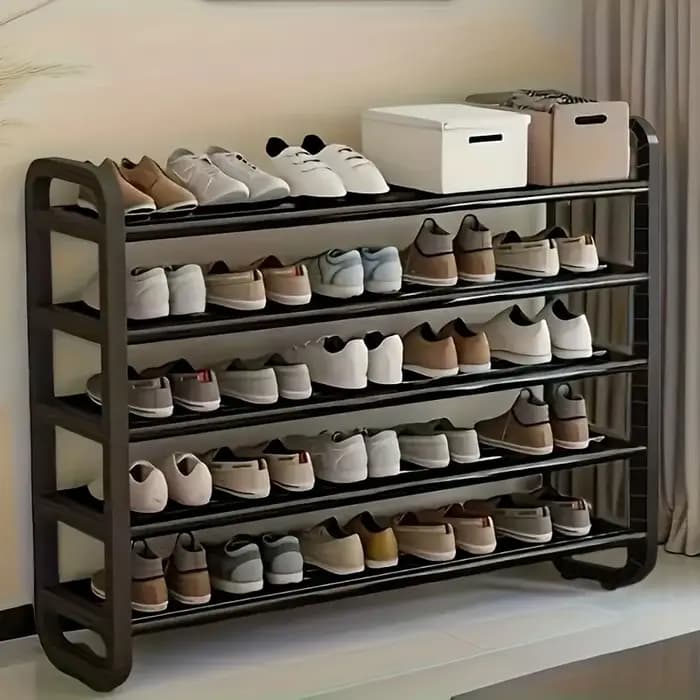 Étagère à chaussures en métal à 5 niveaux - Peut contenir 18 paires