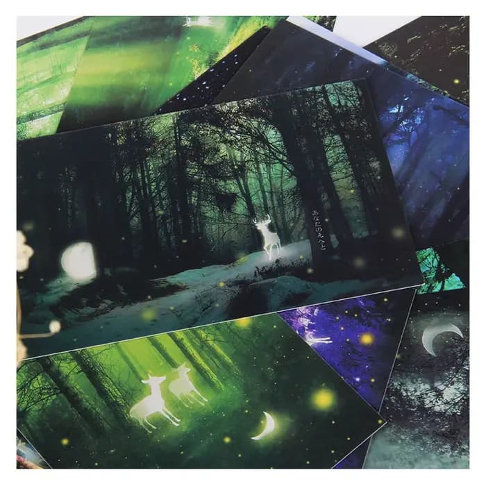 30 feuilles de carte postale lumineuse créative