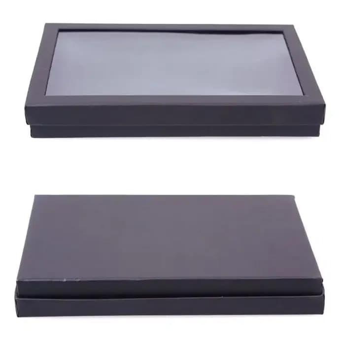 Présentoir de bijoux pour boucles d'oreilles, organisateur, vitrine pratique, fenêtre transparente en PVC, 36 fentes, boîte à bagues, plateau, mallette de rangement