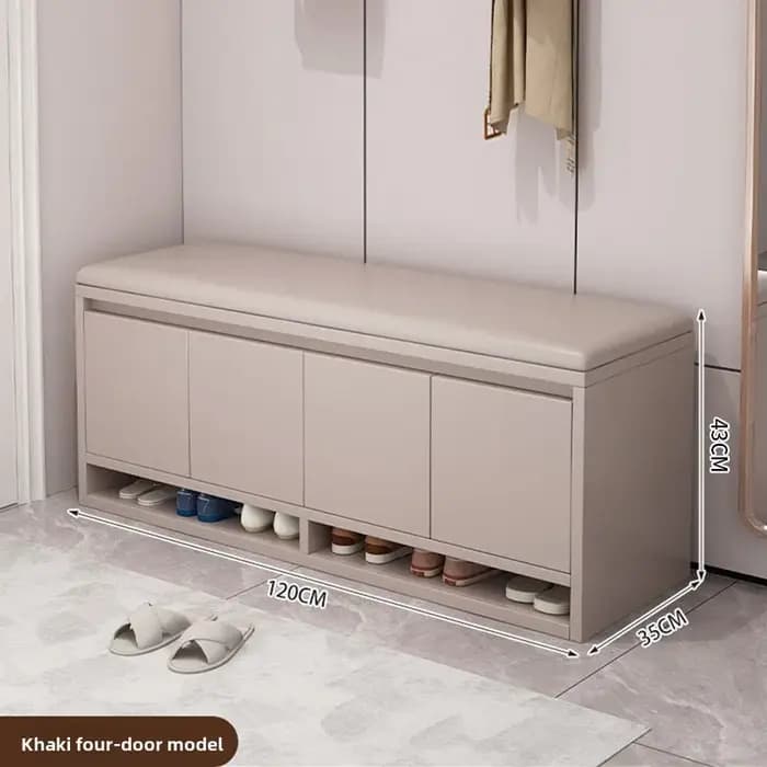 Banc de rangement de chaussures avec coussin, siège d'entrée, armoire à chaussures, organisateur de couloir, étagère à chaussures, tabouret de rangement de chambre à coucher, 2/3/4 portes