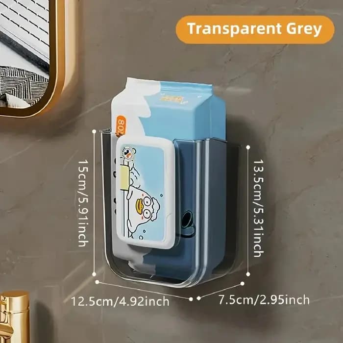 Nouveau Distributeur Mural de Papier Toilette à Ventouse, Boîte de Rangement pour Serviettes Humides