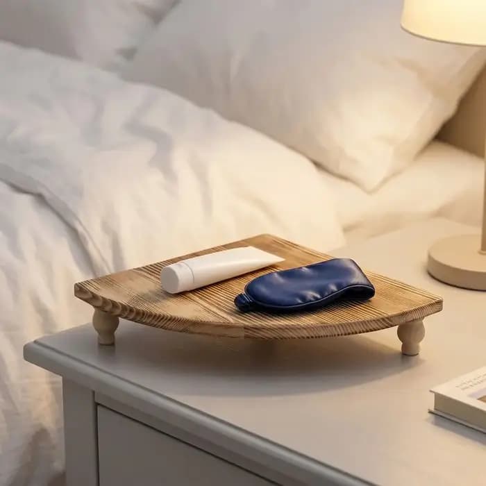 Étagère de rangement en bois en forme d'éventail