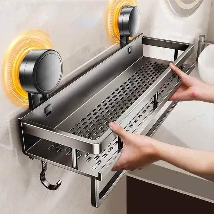 Support de salle de bain à ventouse sans perceuse