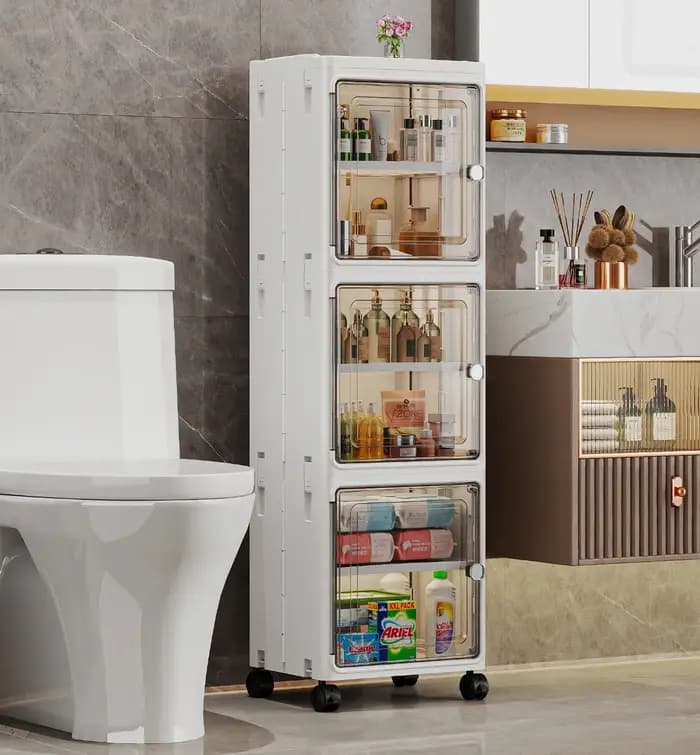 Armoire à fente pliable pour salle de bain