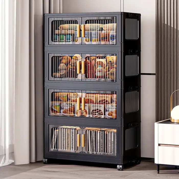 Armoire de rangement pliable transparente à Double porte