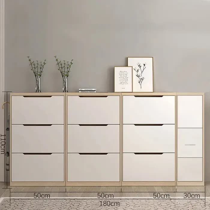 Meuble à chaussures d'extérieur en bois blanc, style ferme, pour entrée, organisateur de chaussures moderne, mobilier de maison