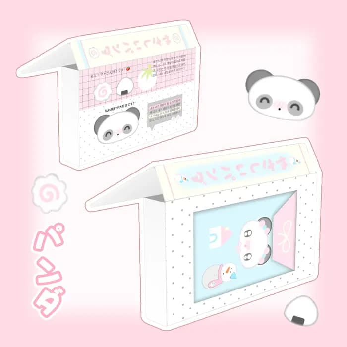 WAKAWAKA Panda conteneur de stockage boîte de rangement mignonne pour Arts bricolage artisanat Album Journal planificateur