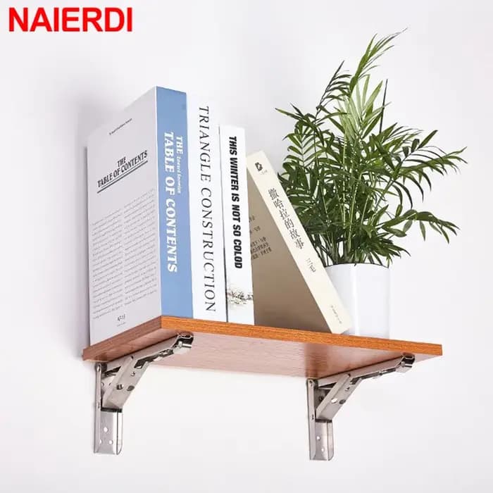NAIERDI 8-14 pouces 2 pièces Support pliant en acier inoxydable blanc noir