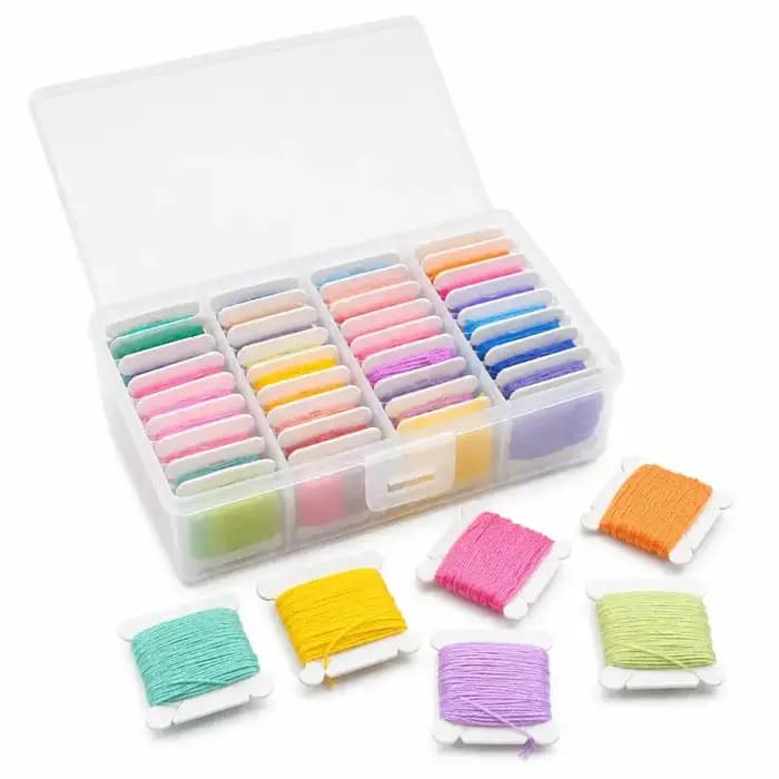 1 à 10 boîtes de fil à broder 36 couleurs avec boîte de rangement