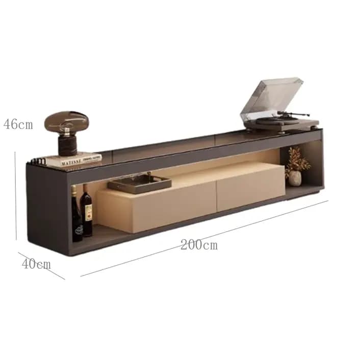 Verre Transparent Tv Table Meuble de rangement sol de luxe moderne Tv