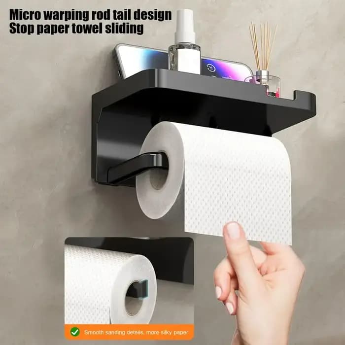 Porte-papier hygiénique avec étagère de rangement