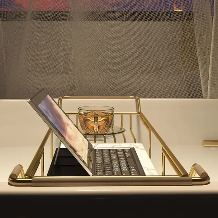 Étagère rétractable multifonctionnelle pour baignoire