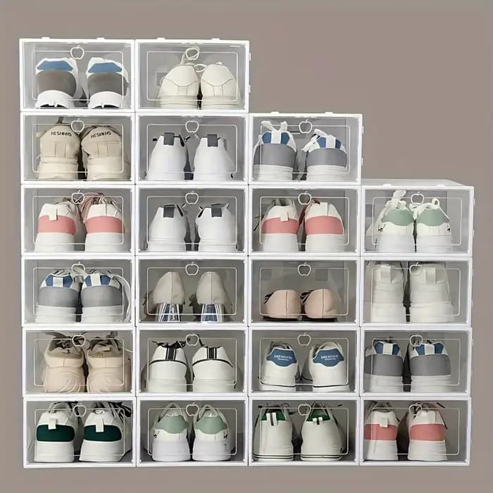 Organisateur de rangement pour chaussures transparent pliable