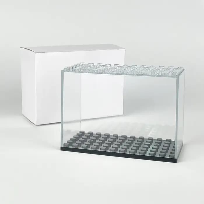 Boîte d'exposition conteneur anti-poussière couvercle Transparent accessoire ensemble de Base ville bricolage modèle blocs de construction briques jouet pour enfants cadeau