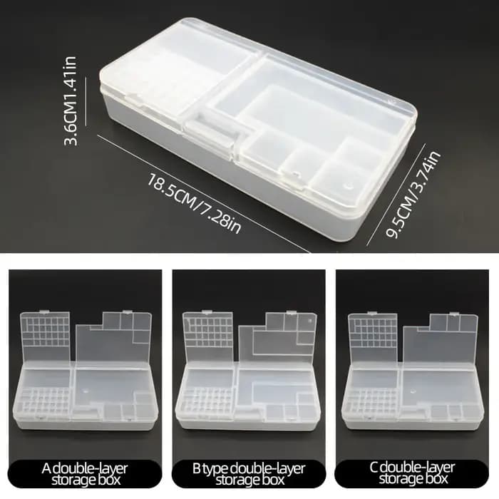 Boîte de rangement en plastique transparent pour petits accessoires à vis, composants électroniques, grille de classification des outils