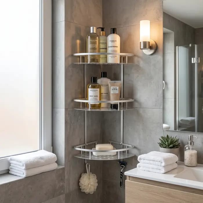 Étagère de douche d'angle à 3 niveaux