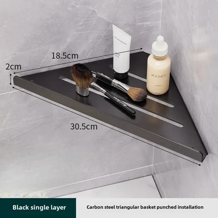 Étagères de salle de bain étagère de vidange triangulaire sans perçage étagère d'angle murale suppor